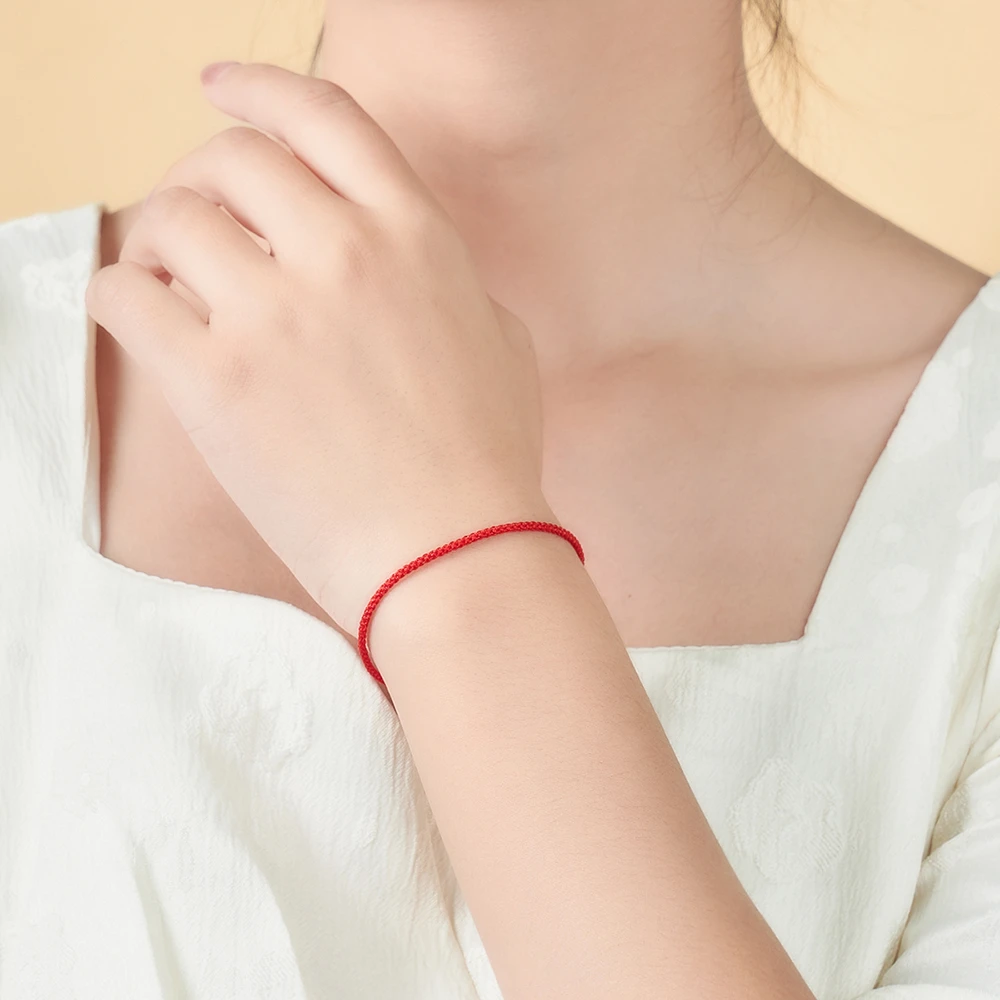 سوار سلسلة حمراء بسيطة للنساء والرجال، سوار حبلي أحمر مصنوع يدويًا قابل للتعديل للحماية ومجوهرات ساحرة للحظ السعيد