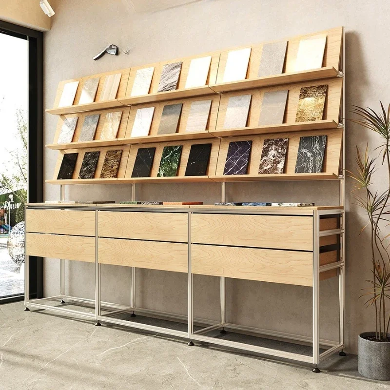 Aluminum profile ocean panel birch exhibition hall sample display cabinet, storage exhibition storage bookshelf, shelf multi-lay