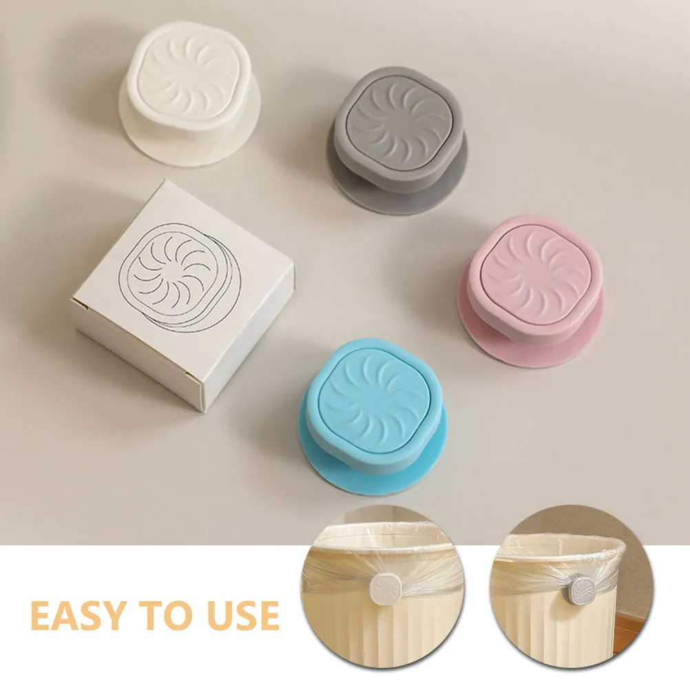 

4pcs Trash Bag Clips Kitchen Bedroom Living Room Stable Material No Slipping Garbage Can Fasteners Round Edge Smooth Clamp Waste