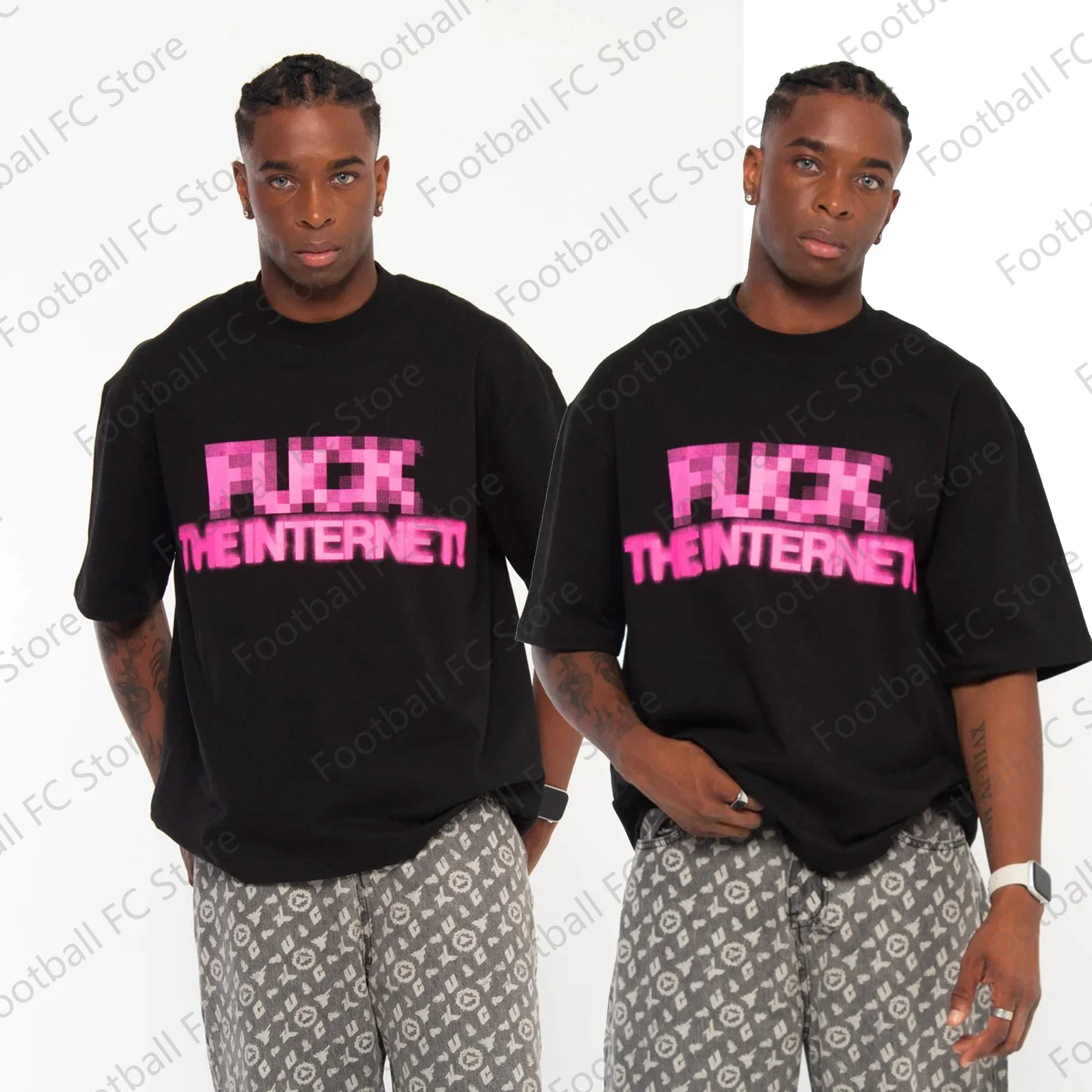 

2024 New Arriavl Summer Streetwear F$$k The Internet! Blurry Logo Tee 100% Cotton Environmental Protection Material kid/Adult