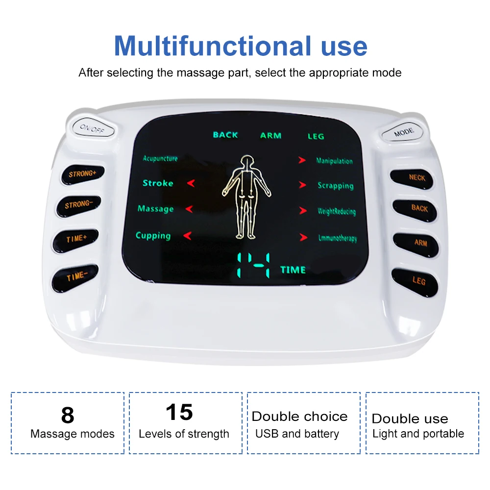 

EMS Muscle Stimulator Electric TENS Physiotherapy Pulse Full Body Massager Machine Pain Relief Health Care Device