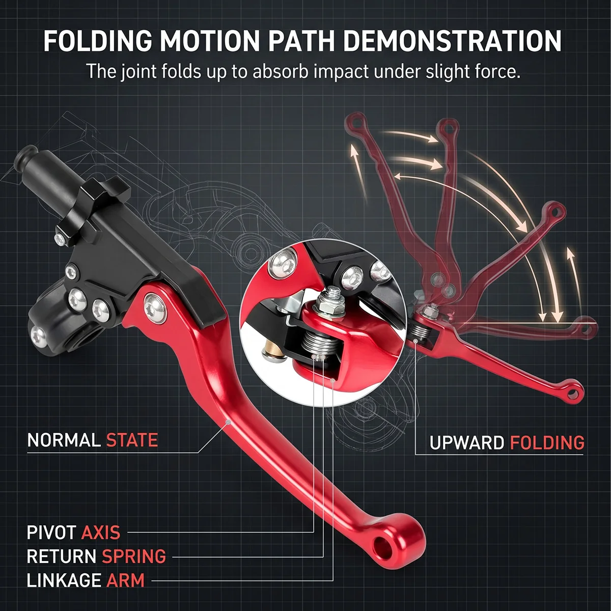 1 Pair CNC Aluminum Anti-Fall ASV Style Brake Clutch Lever Set For CRF KLX YZF RMZ Off-Road Bike Motocross Modification Parts image 2