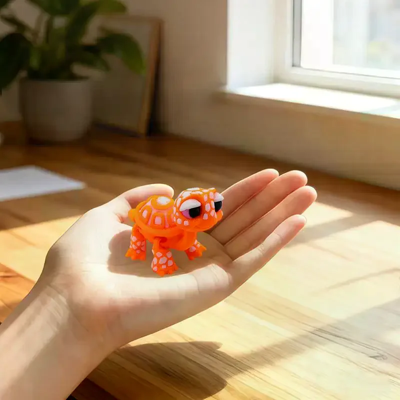 /PFU/Plastic 3D Printed Turtle Model Exquisite Cartoon Simulated Animal Model Movable Joints Desktop Decorations Holiday Gifts