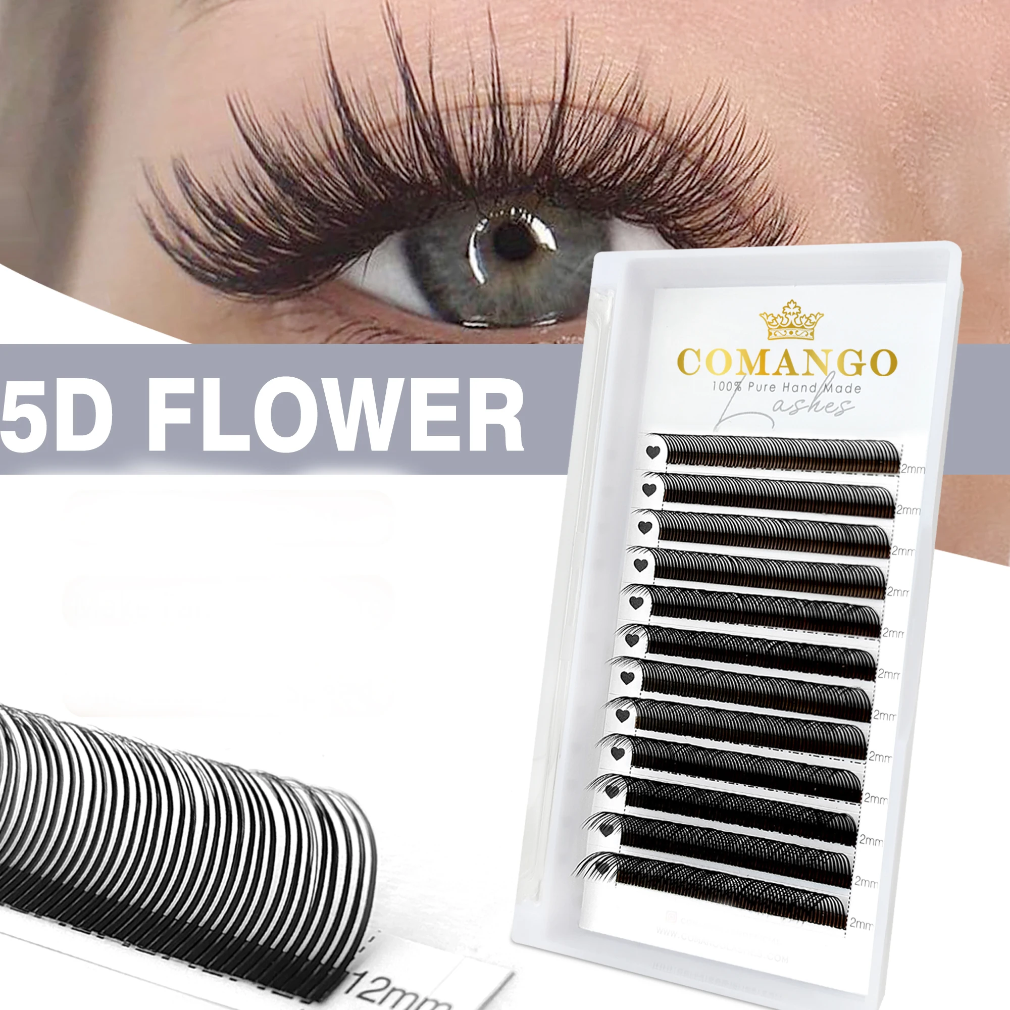 CoMango 5D W Premade Wentylatory Przedłużanie rzęs W Style Faux Mink Natural Soft pestañas Makeup Volume Fans Hybrydowe rzęsy kota