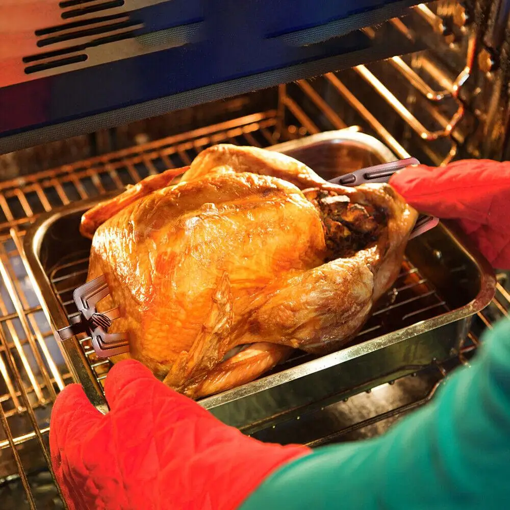 Obracający się widelec do grilla narzędzie do grilla akcesoria do pieczenia kurczaka stojak ze stali nierdzewnej Rotisserie z beztłuszczowa