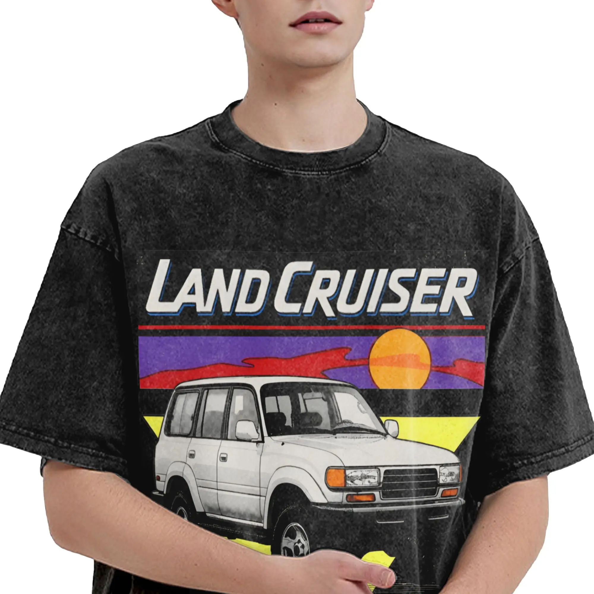 Summer  Land Cruiser 80 Series Offroad Adventure Awaits  Washed Shirt Outfit Harajuku T-Shirts  Men Women Tees