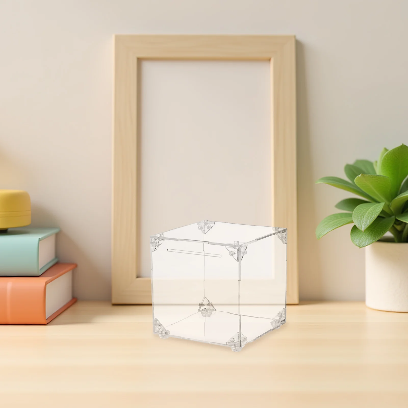 

Clear Money Saving Box: Transparent Acrylic Openable Cash Storage for Adults Unbreakable Tip Jar Home Office Money Organizer