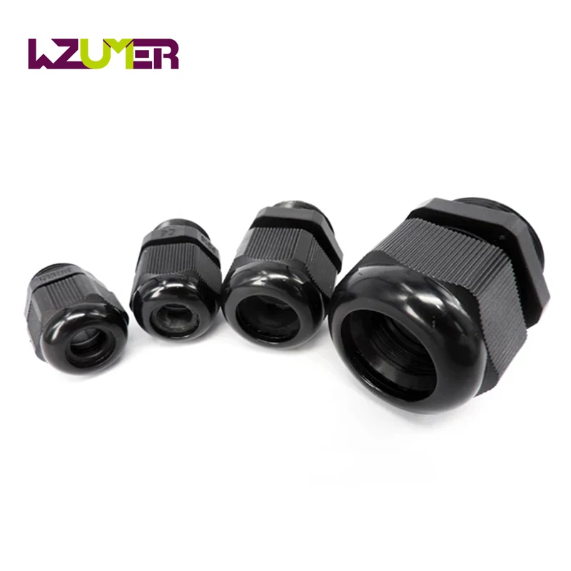 Black White Waterproof Cable Gland NPT 1/4