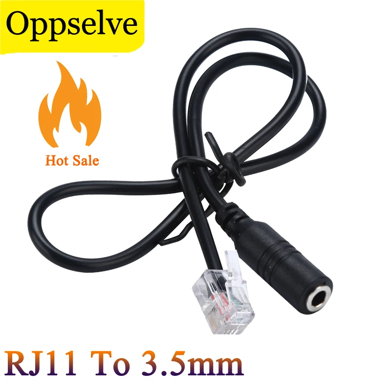 RJ11 To 3.5 Jack Male To Female Adapter For PC Computer MIC Headset Telephone Headphone Universal 3.5 Aux Audio Converter Cable