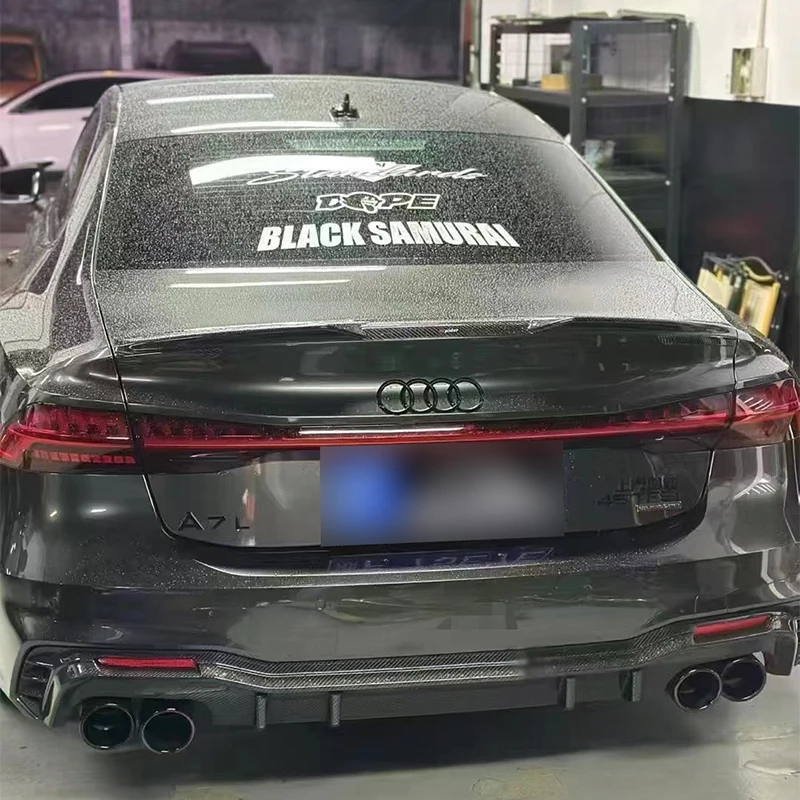 

Carbon Fiber Rear Bumper Diffuser Splitter Rear Lip Guard Cover Spoiler For Audi A7 S7 Auto Parts Body Kits