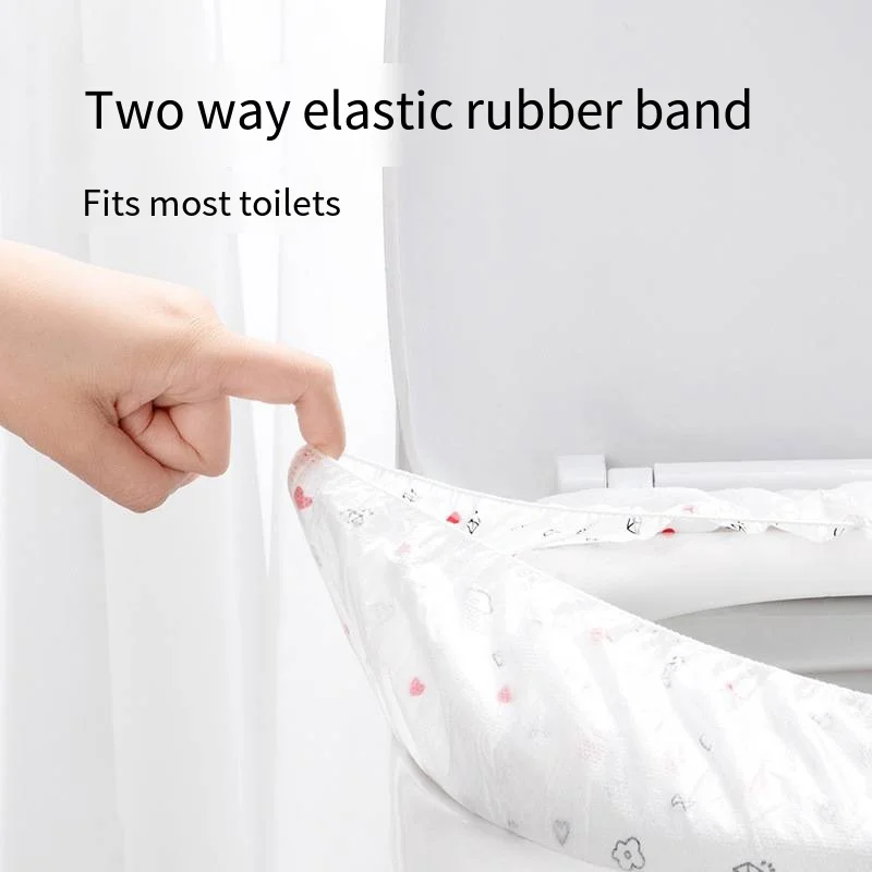 Toilet Seat Covers Waterproof Thick Toilet Seat Cushion Waterproof Elastic Seat Pad for Travel Toilet Public Toilet Hotel