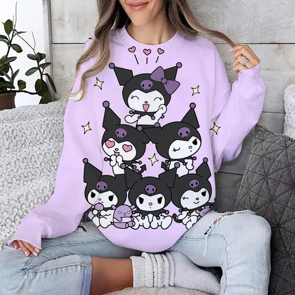 HELLO KITTY Coulomi Japanese Anime Funny Cartoon Hoodie Women Spirited Away HELLO KITTY Sweatshirt 90s Graphic Hoody Female