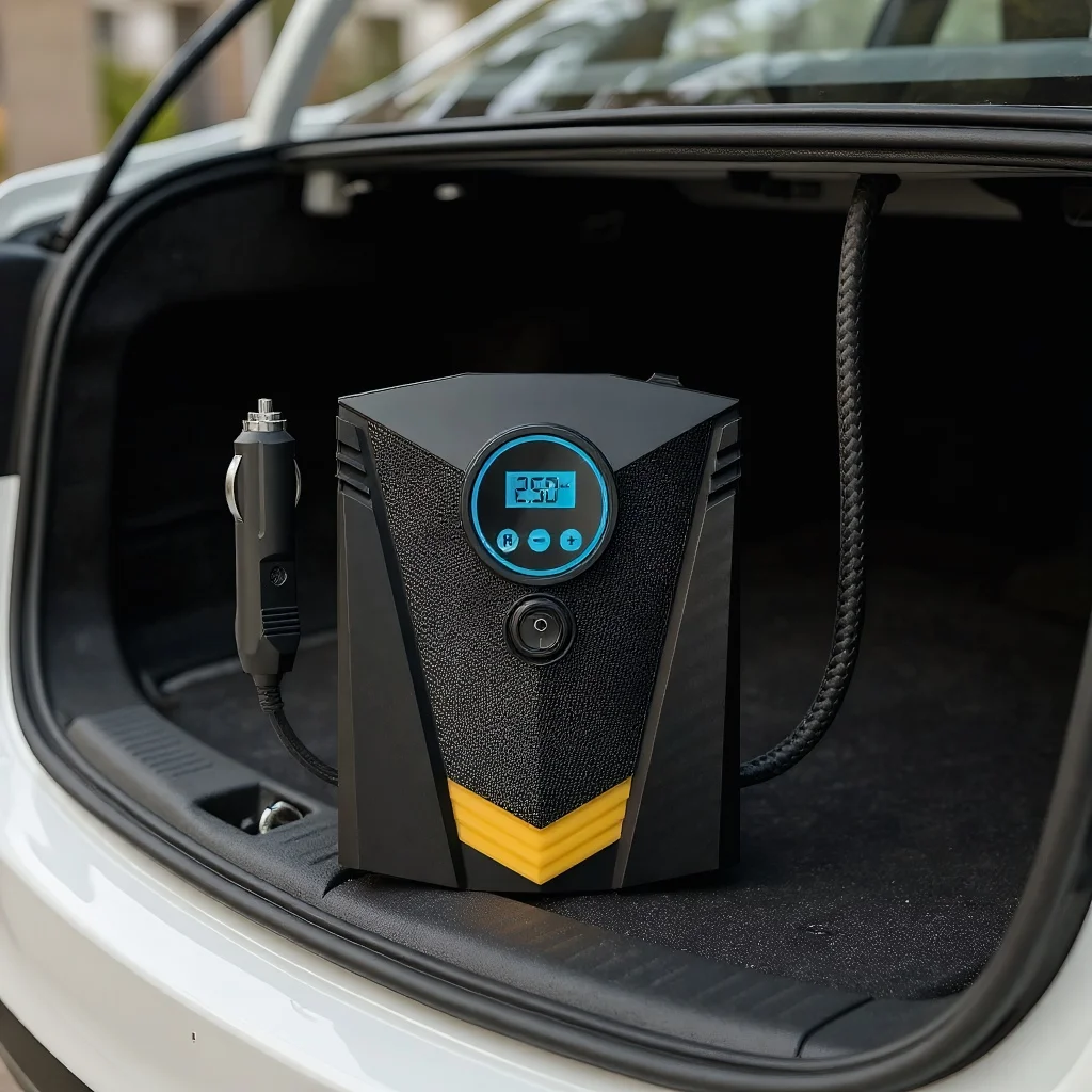 

Портативный автомобильный компрессор для подкачки шин 12В DC, 100PSI, с цифровым дисплеем и LED-подсветкой, для дома и автомобиля