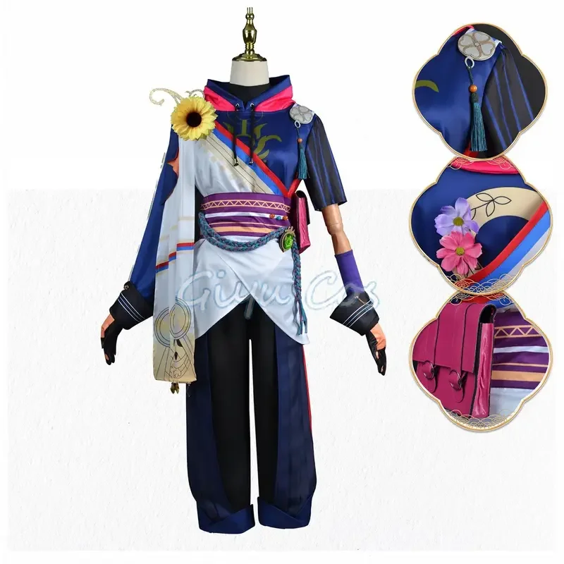 Genshin Impact Tignari Косплей Костюм Униформа Парик Аниме Костюмы на Хэллоуин Женская игра @ 0Z *