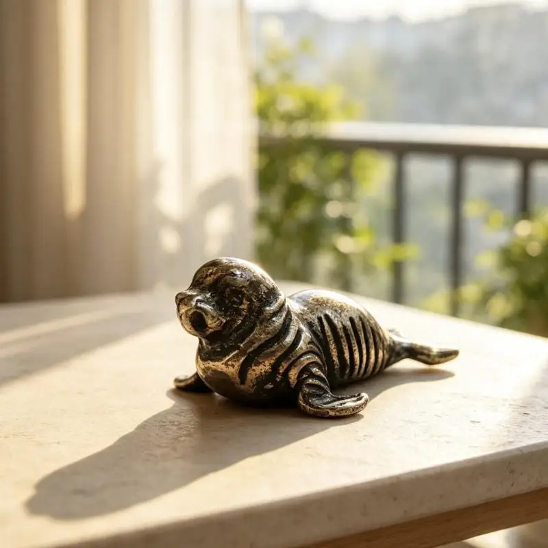 Vintage Animals Little Seal Statue Ornament Perfect For Home Office Desktop Decoration Gifts