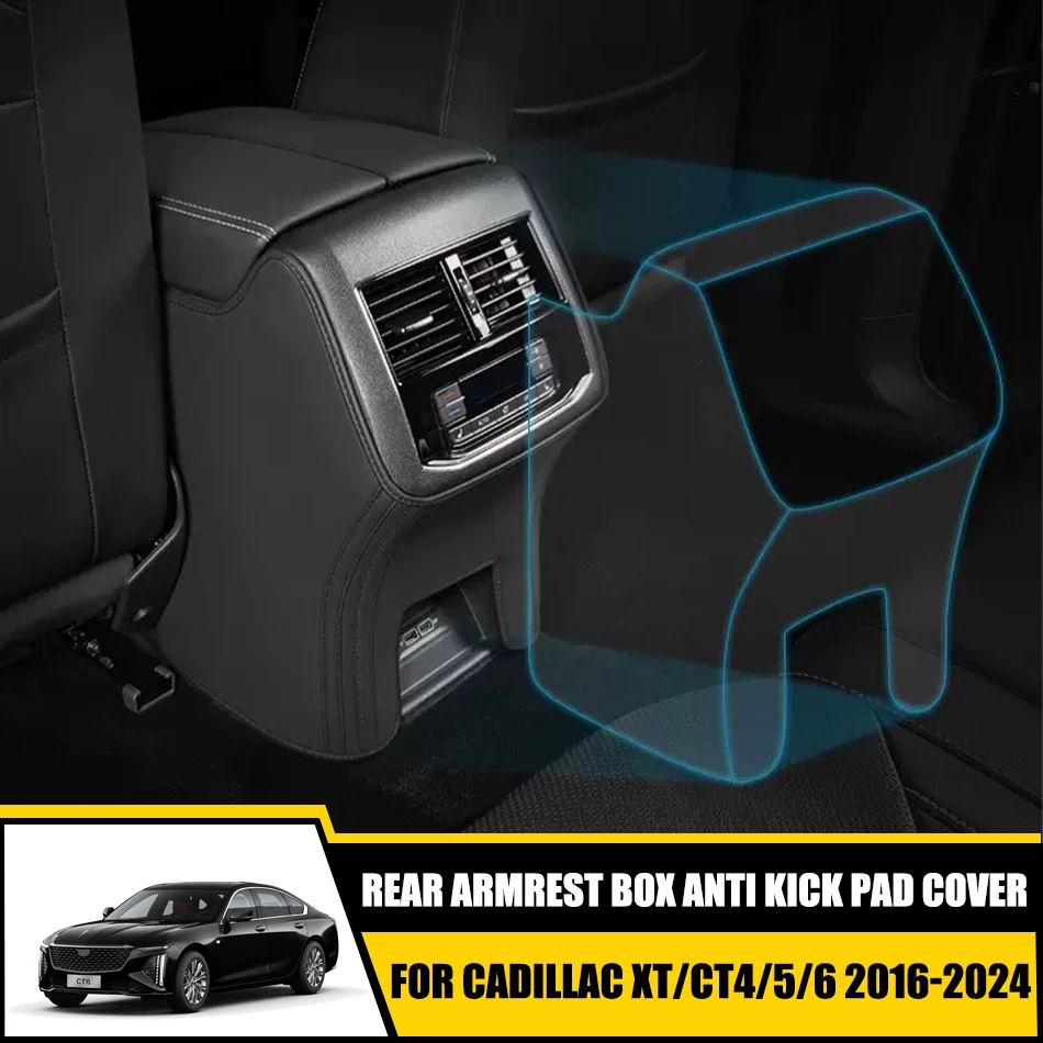 

Rear Armrest Box Anti Kick Pad For Cadillac XT4 XT5 XT6 CT4 CT5 CT6 Car Interiors Kick Mat Microfiber Leather Protection Cover