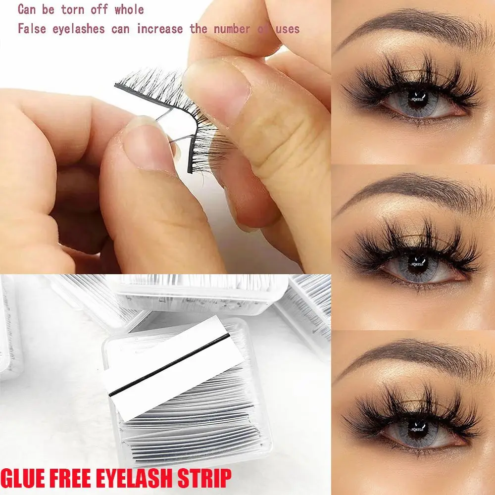 

34pcs/Box Fashion Longlasting Reusable Glue-free False Eyelashes Strip Eye Makeup Tools Self-adhesive Hypoallergenic
