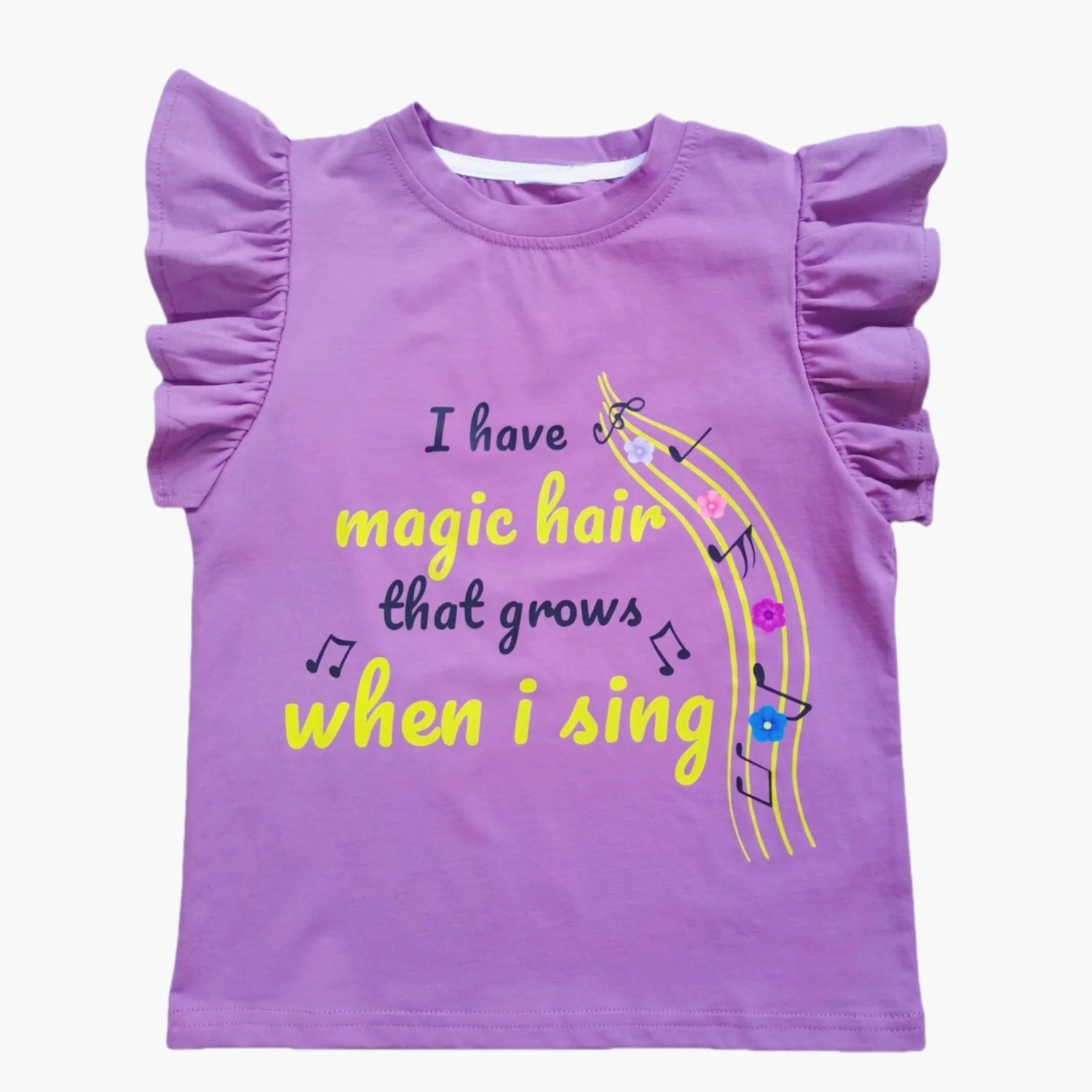 Girl 2 pcs Clothing Set Magic Hair Princess Softest Flutter T-Shirt And Skirt Legging Fairest Apple Summer Kids Short Tee