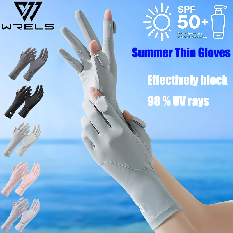 Summer Thin Gloves UV Protection Sunscreen Touchscreen Running Outdoor Gloves Anti Slip Cooling Breathable Driving Gloves
