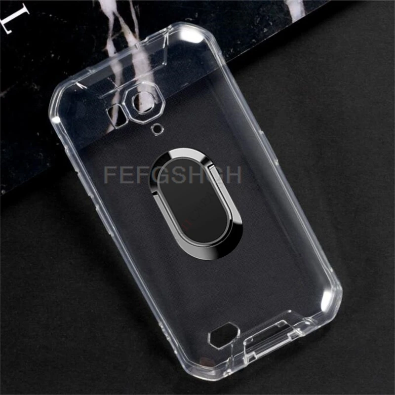 For Ulefone Armor X6 5" Ulefone Armor X 6 Pro Back Ring Holder Bracket Phone Cover TPU Soft Silicone Case