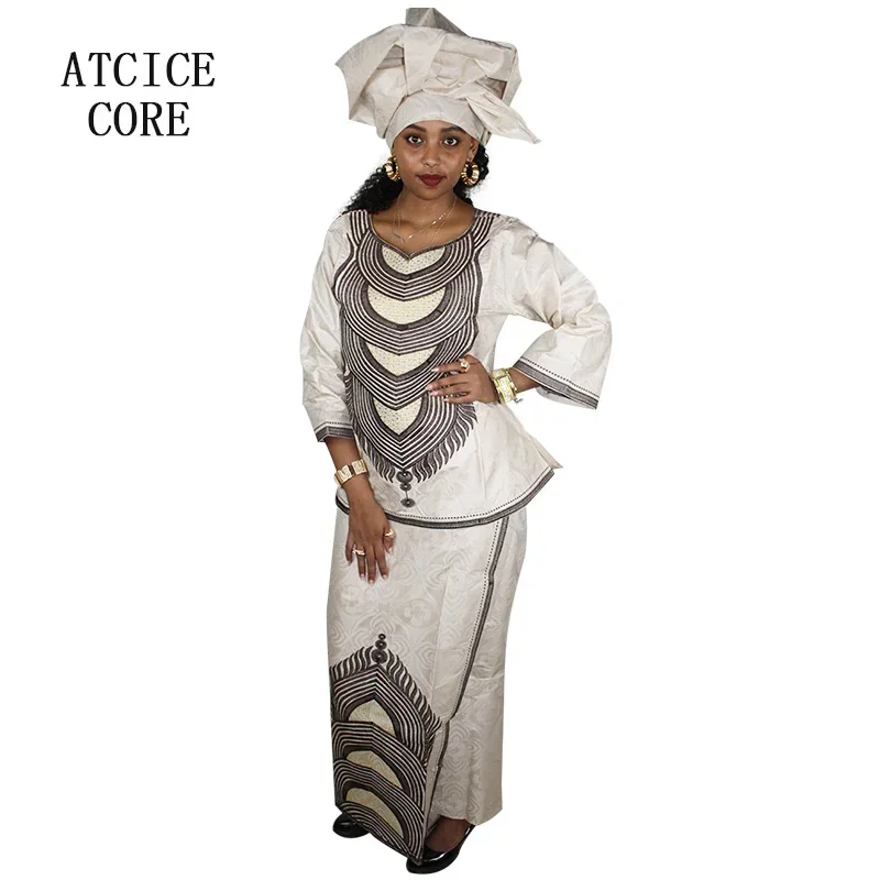 African Dresses For Women Dashiki  Dresses Bazin Riche Traditional African Clothing Long Sleeve For Ladies