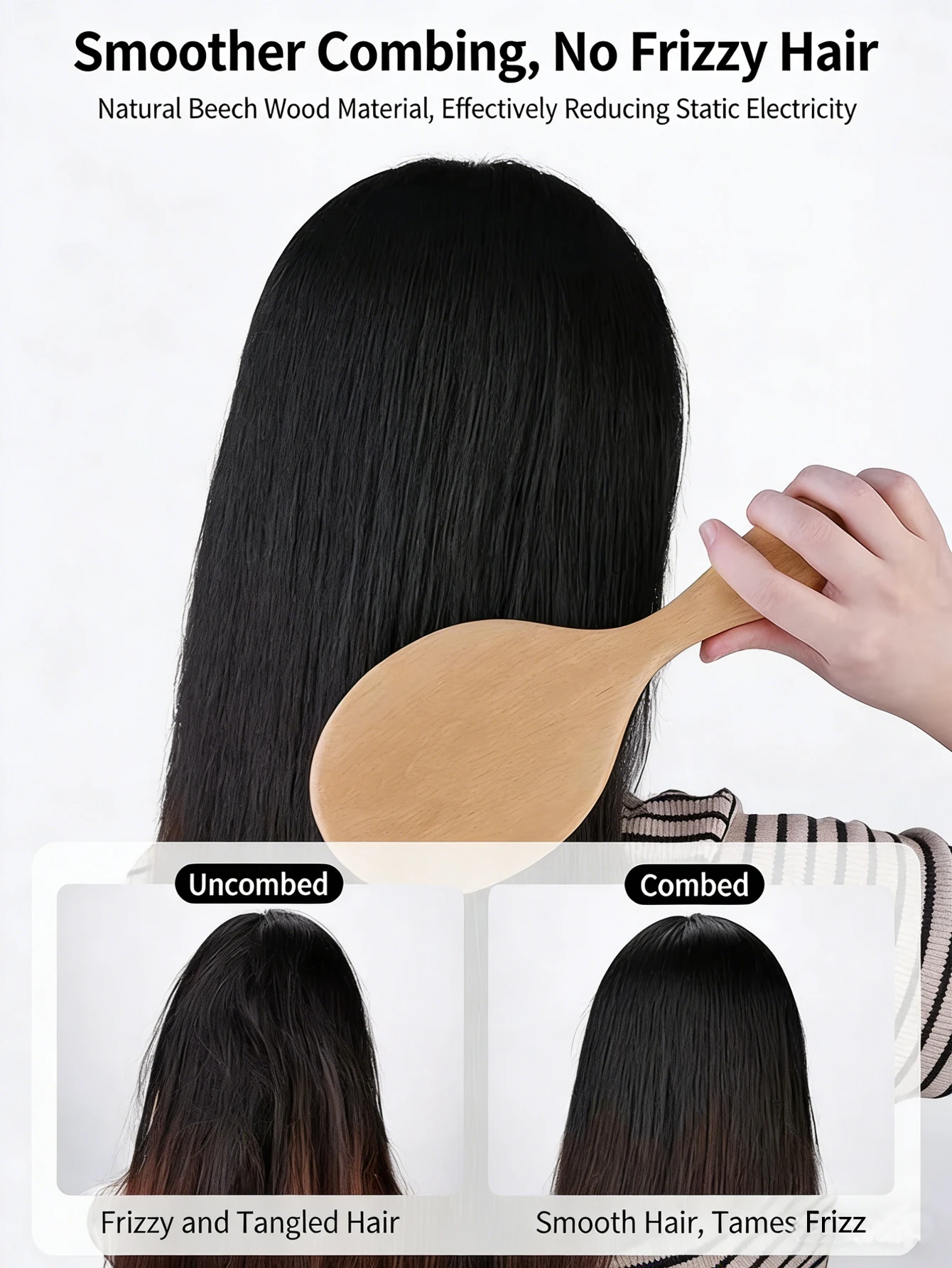 1pc escova de cabelo de bambu almofada de ar desembaraçar escovas de cabelo cabeça massageadores couro cabeludo estilo ferramenta de cuidados com o cabelo acessórios para o cabelo