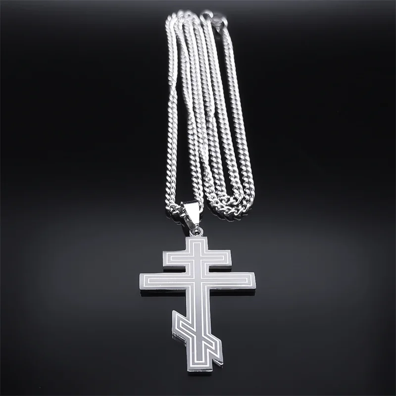 الهيب هوب الفولاذ المقاوم للصدأ الأرثوذكسية الصليب قلادة الإيمان المسيح تميمة قلادة القلائد الكلاسيكية الدينية بالجملة مجوهرات هدايا
