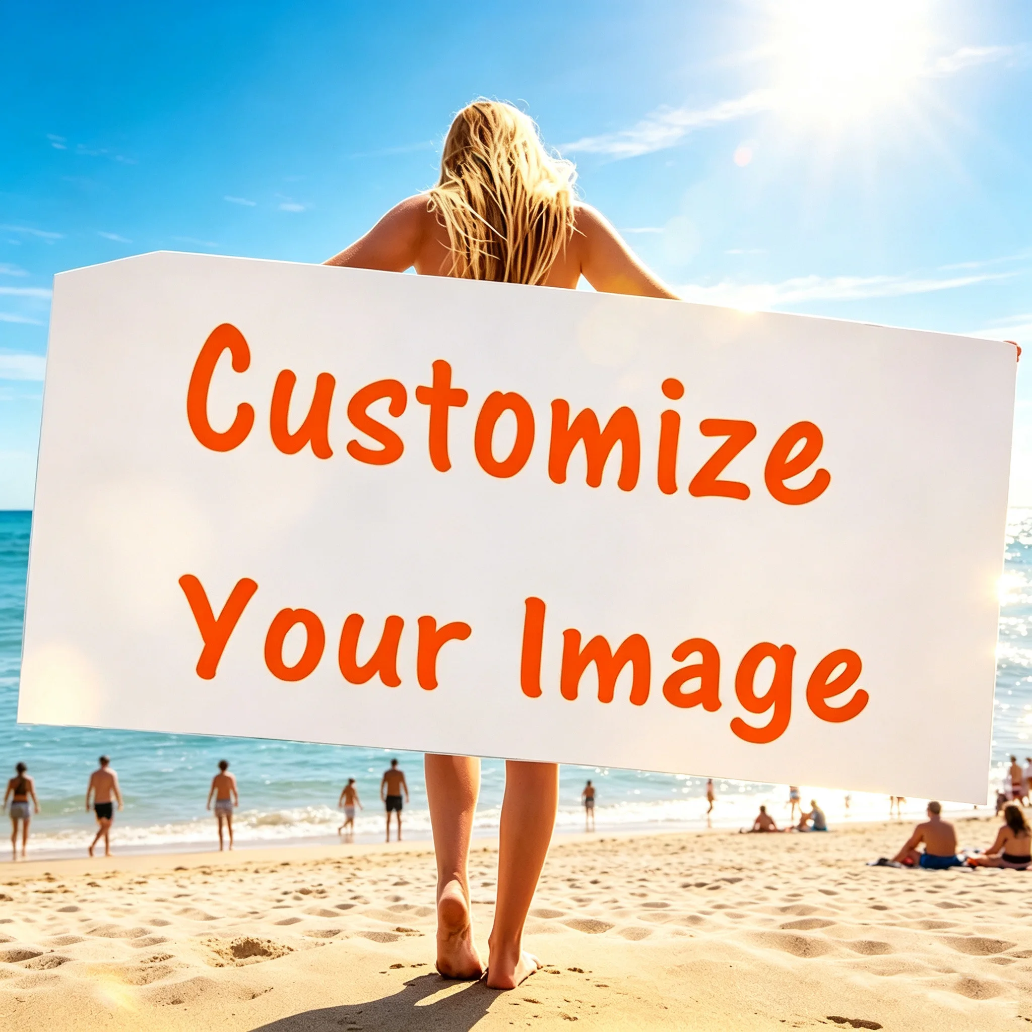 Personalized Beach Towels Customize Photo Funny Picture Oversized Microfiber Thin Absorbent For Beach Swimming Yoga Bath Sports