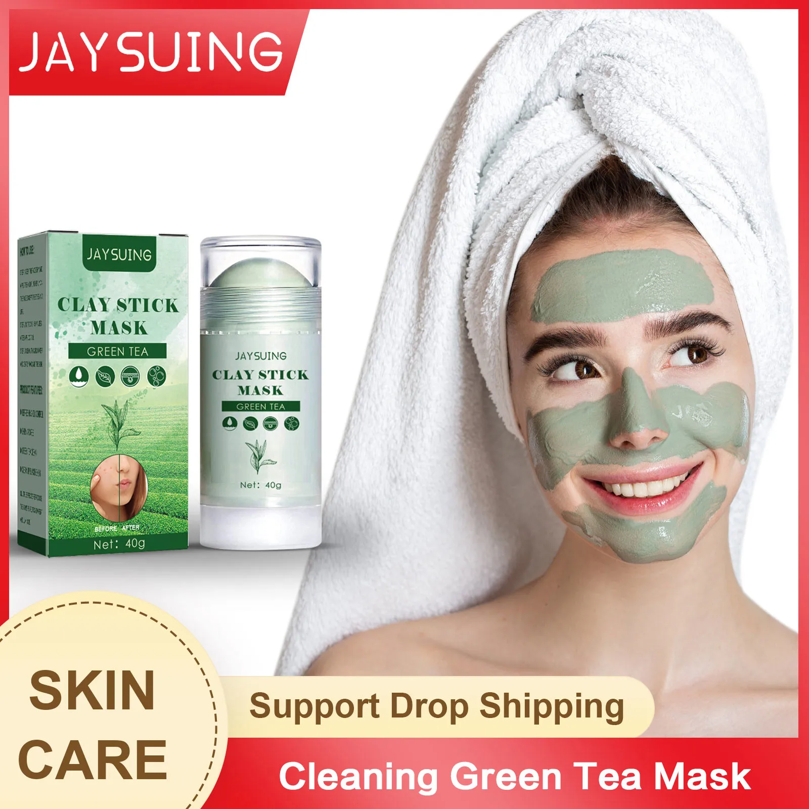 

Face Clean Mask Green Tea Cleansing Sticks Remove Blackheads Ac-ne Shrinking Pores Oil Control Moisturizing Refreshing Mud Mask