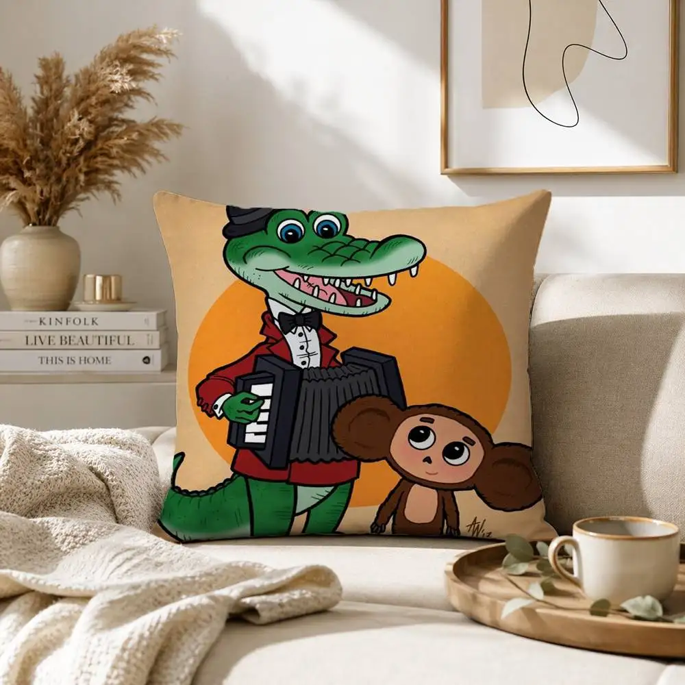Cartoon C-cheburashka Pillow Case for Sofa Living Room Home office Decor Protective Cover