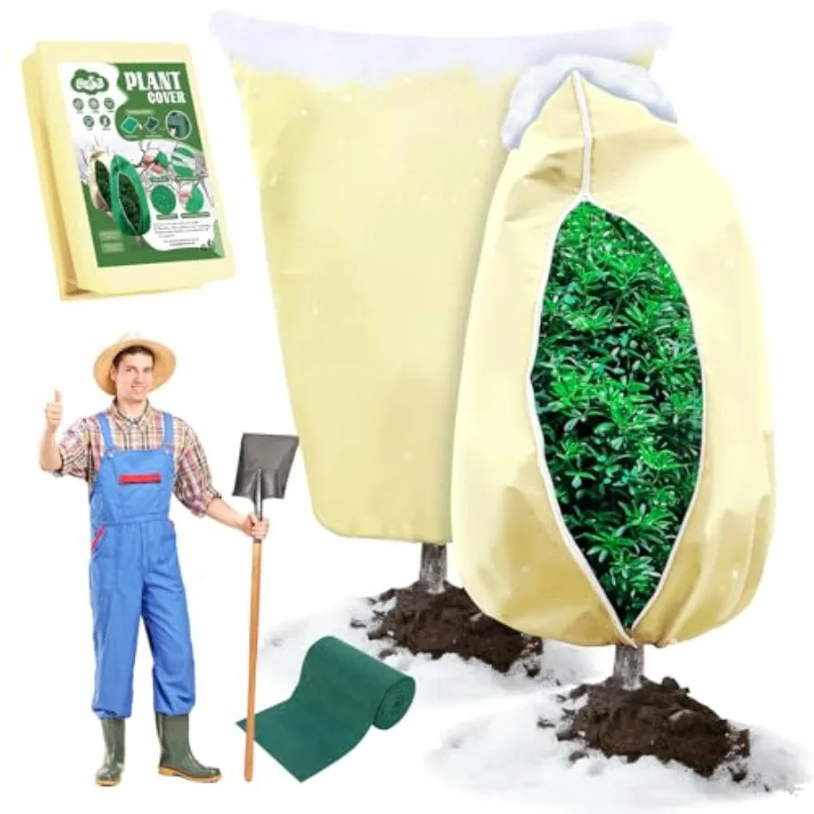 عبوتان من أغطية النباتات للاستخدام الخارجي مع حماية من التجميد ومقاومة الصقيع مقاس 75 بوصة × 90 بوصة مقاس 2.47 أونصة ياردة الوزن قابل للتعديل Z