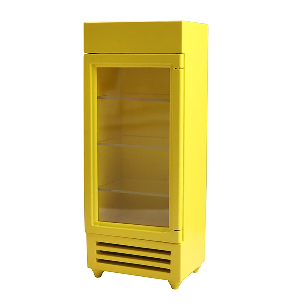 

Mini Simulated Refrigerator Miniature Fridge Decoration Toys Wood Furniture Model Small for Room