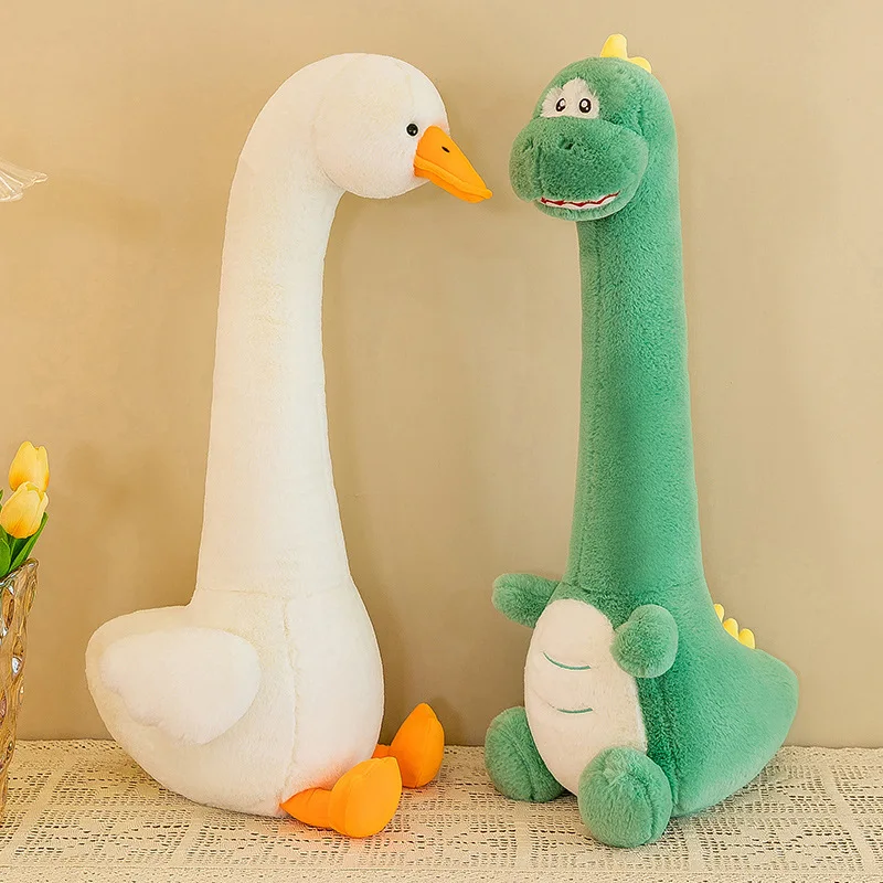 

Big Size Longnecked Green Dinosaur Plush Pillow Soft Stuffed Animal Giant White Goose Plushies Doll BaBy Appease Toys Home Decor