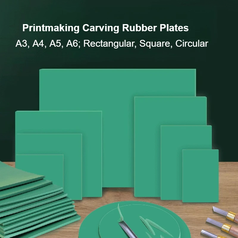 Printmaking and Engraving Green Plastic Board Round/Square/Rectangular A6/A5/A4/A3 Environmentally Friendly Grade Raw Materials