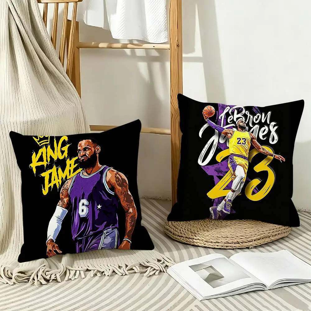 

POP Basketball Player L-LeBron- James Pillow Case Pattern Printed Pillowcase For Living Room Sofa Cushion Cover