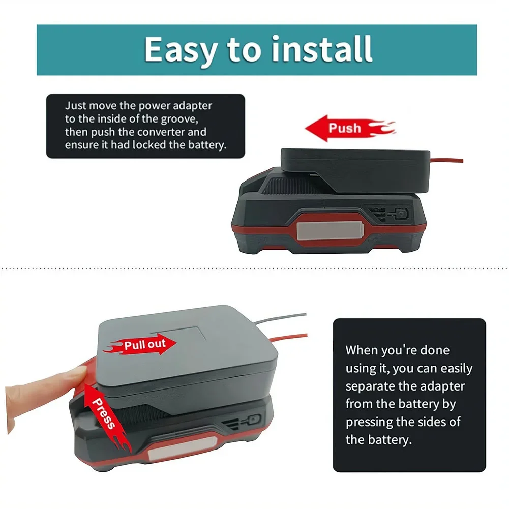 Battery Adapter For PARKSIDE X20V TEAM With Fuse And Switch Power Connector Prevent Excessive Current Adapter Power Tool Parts