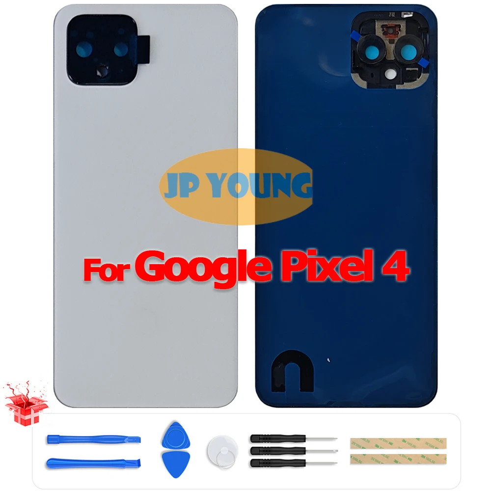 Original Battery Back Cover Glass Rear Door Housing with Camera Lens for Google Pixel 4 Pixel4 G020M, G020I - Replacement