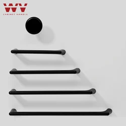 WV Black Kitchen Cabinet Storage Handles 96-320mm Dressers Cupboard Closet Wardrobe Door Drawer Knobs Furniture Hardware Pulls