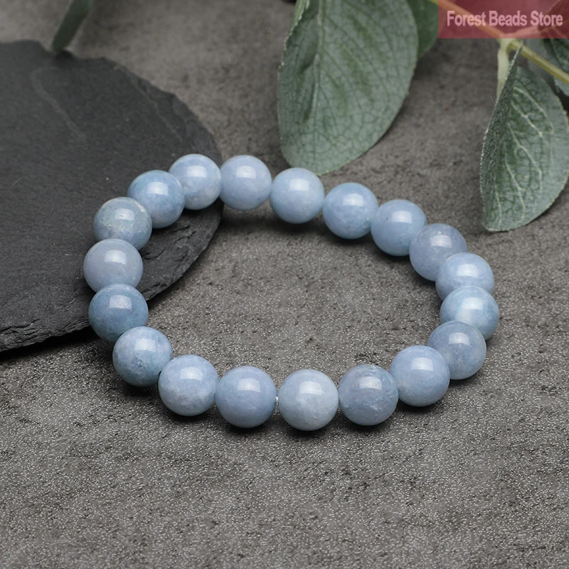 6/8/10/12mm Natural Blue Chalcedony Jasper Jade Bracelets Classic Men Women Buddha Bracelets Minimalist Yoga Meditation Jewelry