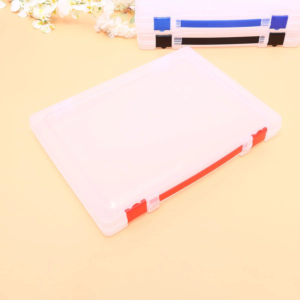 Transparent Storage Box Clear Plastic Document Paper Filing Case Stackable Organizer For Home Office Bedroom File Holder