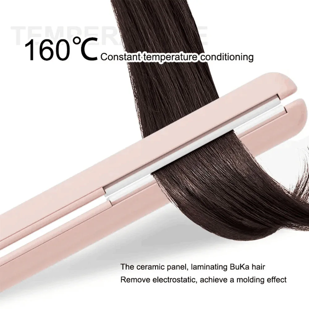 Mini Hair Straightener Hair Curler Ceramics Quick Heat Up Pro Salon Curler Hair Wand Hair Styler Tools 2 in 1Mini Hair Flat Iron