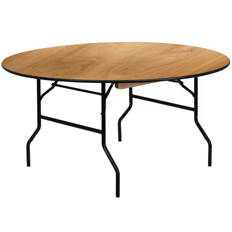 Banquet wood round 8ft folding table