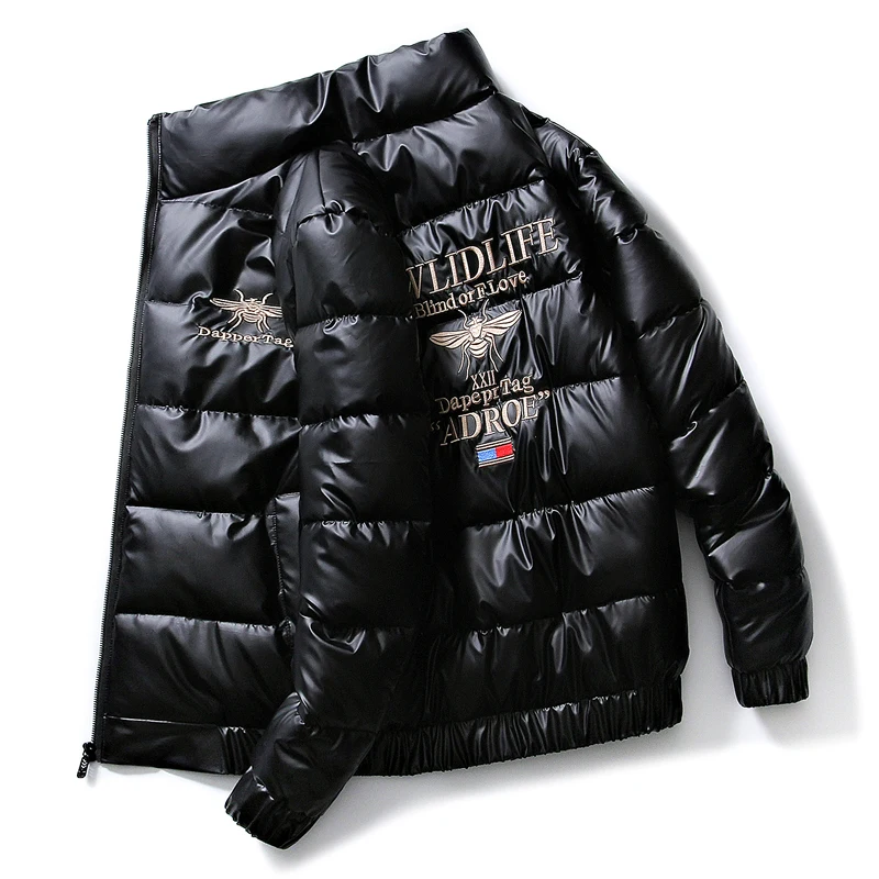 

Мужская утепленная хлопковая куртка с воротником-стойкой, зимняя, модная, молодежная, повседневная, однотонная, на молнии