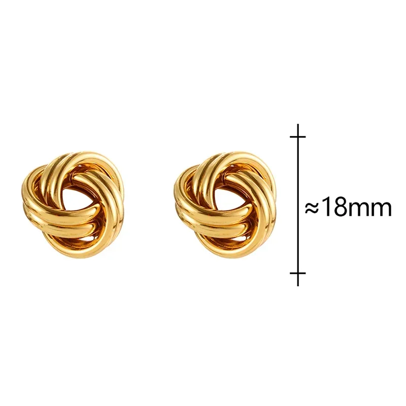 Real 925 Sterling Silver Thread Ball Geometric 18K Gold Stud Earrings for Women Minimalist Fine Jewelry Personality Accessories