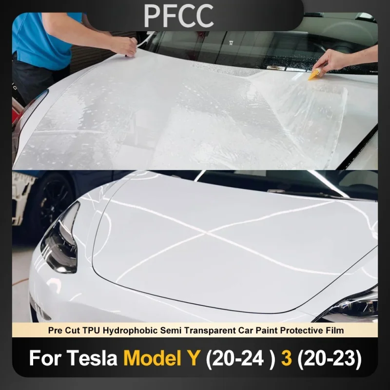 PFCC stiker mobil 2020-2024, lapisan pelindung cat bra bening antigores pcut penutup film badan mobil untuk Tesla Model Y 3