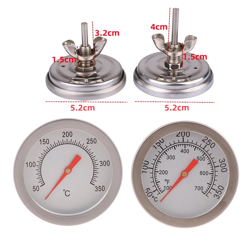 Professional Cooking Accessory 0-300℃ Bimetal BBQ Thermometer For Grill Oven Sealed Probe Temperature Detector