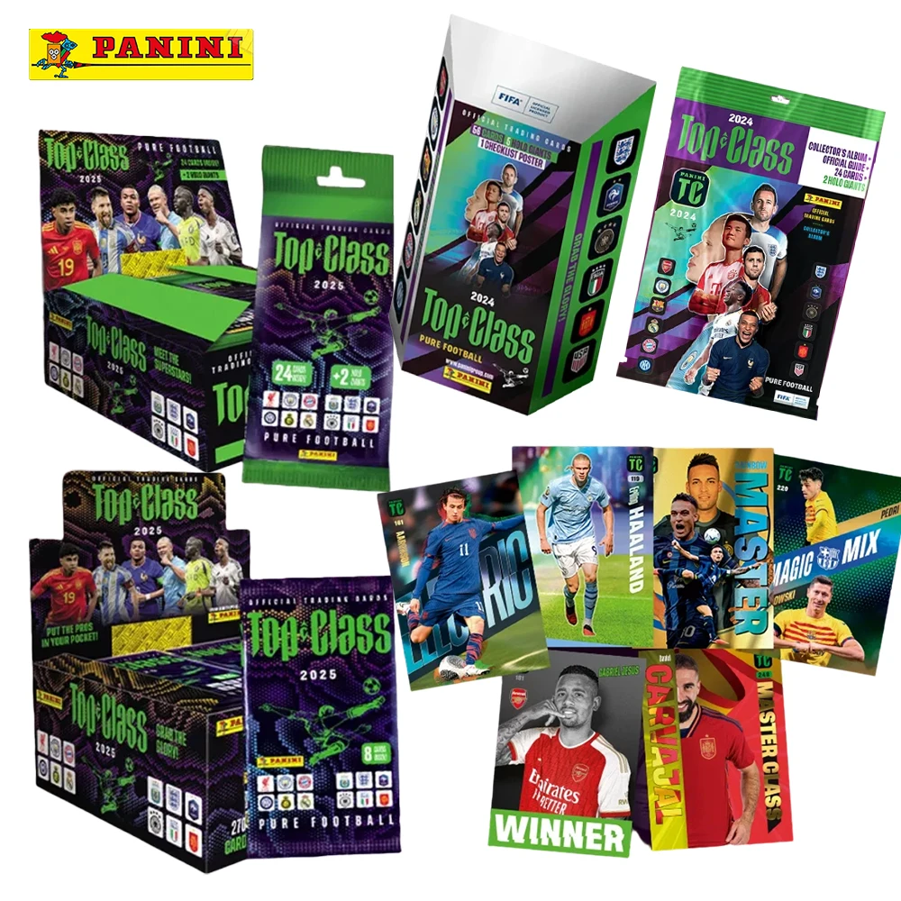 cartes-a-collectionner-officielles-panini-2025-top-class-fifa-series-full-box-mbappe-haaland-rares-holo-foil-sports-trading