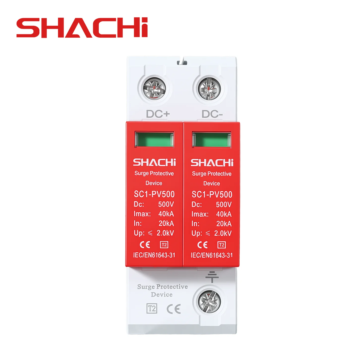 DC SPD Surge Protective Device 2P 10KA 20KA 40KA 500V 600V 800V 1000V Voltage Protector Solar PV Photovoltaic Lightning Arrester