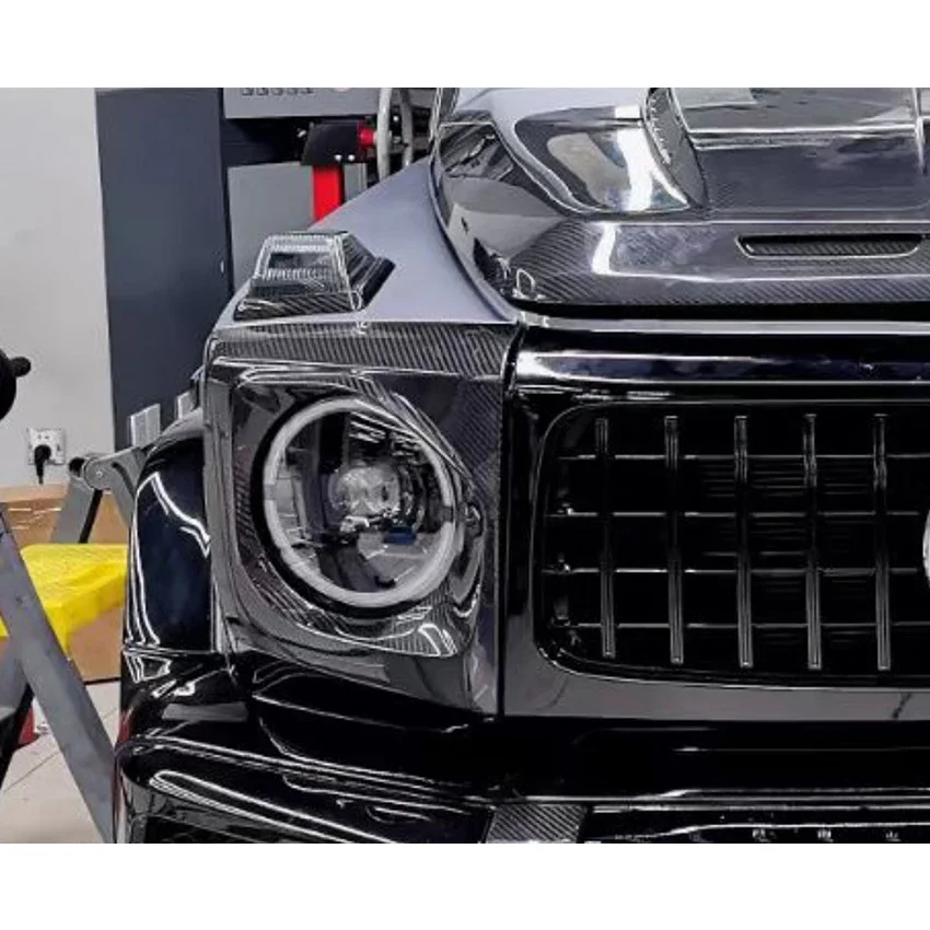 Car Accessories Topcar Style Dry Carbon Fiber Headlight Cover For G63 Kit G Wagon G63 W464 G500 G550 2019-2024y 2