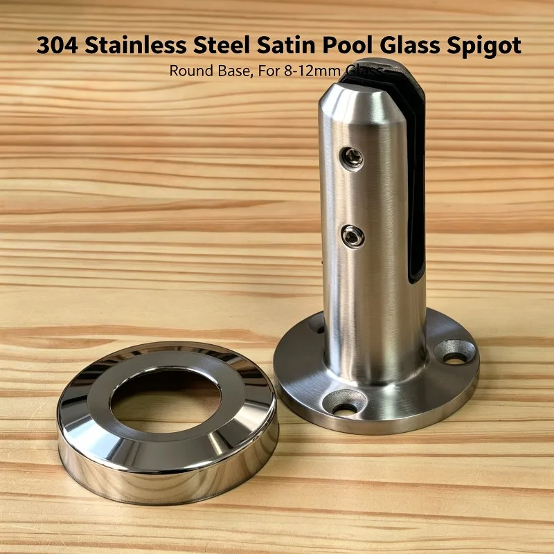 304 Cast Stainless Steel Solid Pool Glass Clamp Floor Mount Base Holder Swimming Pool Glass Fixing Bracket